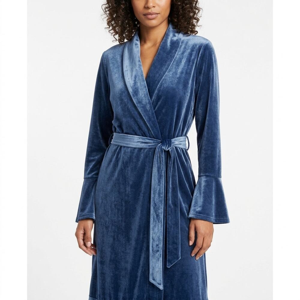 NWT Express Polyester Blend Blue Wrap Lightweight Top Women Size M